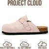 imageProject Cloud 100 Genuine Leather Kids Clogs with Cork Footbed Arch Support  NonSlip Slippers ampamp Sandals for Boys ampamp Girls FootwearLight Pink Suede