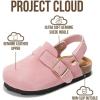 imageProject Cloud 100 Genuine Leather Kids Clogs with Cork Footbed Arch Support  NonSlip Slippers ampamp Sandals for Boys ampamp Girls FootwearPink With Back Strap