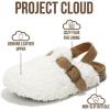 imageProject Cloud 100 Genuine Leather Kids Clogs with Cork Footbed Arch Support  NonSlip Slippers ampamp Sandals for Boys ampamp Girls FootwearWhite Fur Lined