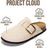 imageProject Cloud 100 Genuine Leather Clogs for Women Shoes  Memory Foam Insole NonSlip ampamp Natural Cork Footbed Arch Support Big Buckle Womens Clogs and Mules Footwear ManchesterWinter White