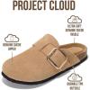imageProject Cloud 100 Genuine Leather Clogs for Women Shoes  Memory Foam Insole NonSlip ampamp Natural Cork Footbed Arch Support Big Buckle Womens Clogs and Mules Footwear ManchesterBeige