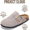 imageProject Cloud 100 Genuine Leather Clogs for Women Shoes  Memory Foam Insole NonSlip ampamp Natural Cork Footbed Arch Support Big Buckle Womens Clogs and Mules Footwear ManchesterGrey