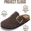 imageProject Cloud 100 Genuine Leather Clogs for Women Shoes  Memory Foam Insole NonSlip ampamp Natural Cork Footbed Arch Support Big Buckle Womens Clogs and Mules Footwear ManchesterChoco Brown Suede