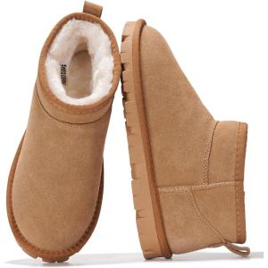 imageProject Cloud 100 Genuine Leather Ankle Boots for Women  Water Resistant Womens Boots with Memory Foam Insole  Comfortable Fall Shoes for Women 2025 HikeyChestnut Suede