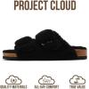 imageProject Cloud Genuine Leather Flat Sandals for Women 2025 Comfortable Beach Essentials Womens Sandals Memory Foam Vacation Essentials Slides for Women Footwear SantoriniBlack