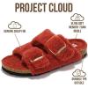 imageProject Cloud Genuine Leather Flat Sandals for Women 2025 Comfortable Beach Essentials Womens Sandals Memory Foam Vacation Essentials Slides for Women Footwear SantoriniRed