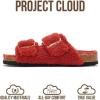 imageProject Cloud Genuine Leather Flat Sandals for Women 2025 Comfortable Beach Essentials Womens Sandals Memory Foam Vacation Essentials Slides for Women Footwear SantoriniRed