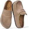 imageProject Cloud Genuine Leather Clogs for Women  Memory Foam Insole Womens Clogs NonSlip Outsole Mules for Women Footwear  Womens Mules ampamp Clogs Fall Shoes HavenLight Beige Suede