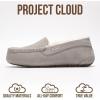 imageProject Cloud 100 Genuine Leather Slippers for Women  Fur Lined Outdoor Slippers for Women Footwear with Memory Foam  Stylish Womens Moccasin CathiGrey