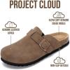 imageProject Cloud Genuine Leather Footbed Clogs for Women  Memory Foam Arch Support Slippers for Women  Trendy Slipons Womens Mules ampamp Clogs Sandals BentonFossil Suede
