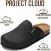 imageProject Cloud Genuine Leather Footbed Clogs for Women  Memory Foam Arch Support Slippers for Women  Trendy Slipons Womens Mules ampamp Clogs Sandals BentonBlack Distressed