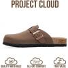 imageProject Cloud Genuine Leather Footbed Clogs for Women  Memory Foam Arch Support Slippers for Women  Trendy Slipons Womens Mules ampamp Clogs Sandals BentonTan Leather