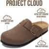 imageProject Cloud Genuine Leather Footbed Clogs for Women  Memory Foam Arch Support Slippers for Women  Trendy Slipons Womens Mules ampamp Clogs Sandals BentonTan Leather