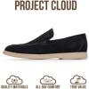 imageProject Cloud Mens Shoes 100 Genuine Leather with Memory Foam Insole Venetian Loafers for Men Footwear  Non Slip Moccasins Loafer Mens Casual Shoes MarkBlack Suede