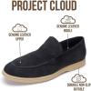 imageProject Cloud Mens Shoes 100 Genuine Leather with Memory Foam Insole Venetian Loafers for Men Footwear  Non Slip Moccasins Loafer Mens Casual Shoes MarkNavy Suede