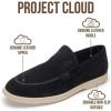 imageProject Cloud Mens Shoes 100 Genuine Leather with Memory Foam Insole Venetian Loafers for Men Footwear  Non Slip Moccasins Loafer Mens Casual Shoes MarkBlack Suede