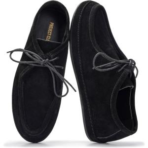 imageProject Cloud 100 Genuine Leather Mens Shoes  LaceUp Loafers for Men with Memory Foam  Lightweight ampamp Non Slip Shoes for Men for Everyday Wear DenverBlack Suede