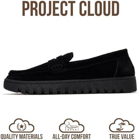 imageProject Cloud Genuine Leather Loafers for Women  Memory Foam Insoles Slip On Shoes for Women  Lightweight Womens Shoes  Non Slip Womens Loafers Filide1Black Mono