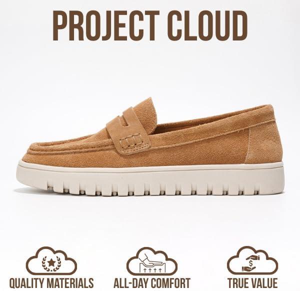 imageProject Cloud Genuine Leather Loafers for Women  Memory Foam Insoles Slip On Shoes for Women  Lightweight Womens Shoes  Non Slip Womens Loafers Filide1Whiskey