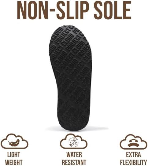 imageProject Cloud Mens Slippers 100 Genuine Leather ampamp Australian Shearling Lining Furry House Slippers for Men with Memory Foam Insole  Lightweight and NonSlip Mens Shoes UnwindBlack Suede