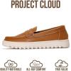 imageProject Cloud Genuine Leather Loafers for Women  Memory Foam Insoles Slip On Shoes for Women  Lightweight Womens Shoes  Non Slip Womens Loafers Filide1Cognac