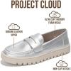 imageProject Cloud Genuine Leather Loafers for Women  Memory Foam Insoles Slip On Shoes for Women  Lightweight Womens Shoes  Non Slip Womens Loafers Filide1Silver
