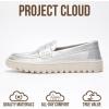 imageProject Cloud Genuine Leather Loafers for Women  Memory Foam Insoles Slip On Shoes for Women  Lightweight Womens Shoes  Non Slip Womens Loafers Filide1Silver