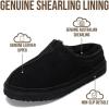 imageProject Cloud Mens Slippers 100 Genuine Leather ampamp Australian Shearling Lining Furry House Slippers for Men with Memory Foam Insole  Lightweight and NonSlip Mens Shoes UnwindBlack Suede