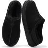imageProject Cloud Mens Slippers 100 Genuine Leather ampamp Australian Shearling Lining Furry House Slippers for Men with Memory Foam Insole  Lightweight and NonSlip Mens Shoes UnwindBlack Suede