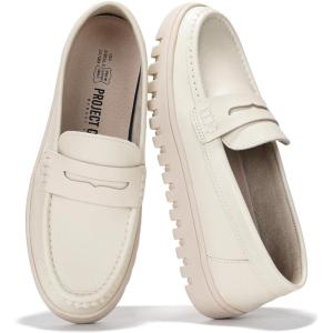 imageProject Cloud Genuine Leather Loafers for Women  Memory Foam Insoles Slip On Shoes for Women  Lightweight Womens Shoes  Non Slip Womens Loafers Filide1Ivory