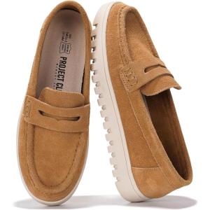 imageProject Cloud Genuine Leather Loafers for Women  Memory Foam Insoles Slip On Shoes for Women  Lightweight Womens Shoes  Non Slip Womens Loafers Filide1Whiskey