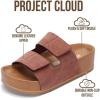 imageProject Cloud Genuine Leather Platform Sandals Women Footwear  Beach Summer Wedges with Comfortable Memory Foam Insole  Non Slip ampamp Lightweight Wedge Sandals for Women 2025Berry Suede