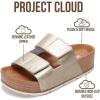imageProject Cloud Genuine Leather Platform Sandals Women Footwear  Beach Summer Wedges with Comfortable Memory Foam Insole  Non Slip ampamp Lightweight Wedge Sandals for Women 2025Metallic Gold Leather