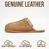 imageProject Cloud Mens Slippers 100 Genuine Leather and Genuine Shearling Lining  House Slippers for Men with Memory Foam Insole  Lightweight ampamp Non Slip Mens House Shoes ChillChestnut Scuff