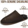 imageProject Cloud Mens Slippers 100 Genuine Leather and Genuine Shearling Lining  House Slippers for Men with Memory Foam Insole  Lightweight ampamp Non Slip Mens House Shoes ChillChocolate Scuff