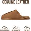 imageProject Cloud Mens Slippers 100 Genuine Leather and Genuine Shearling Lining  House Slippers for Men with Memory Foam Insole  Lightweight ampamp Non Slip Mens House Shoes ChillScotch Suede Scuff