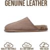 imageProject Cloud Mens Slippers 100 Genuine Leather and Genuine Shearling Lining  House Slippers for Men with Memory Foam Insole  Lightweight ampamp Non Slip Mens House Shoes ChillTaupe Scuff