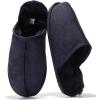imageProject Cloud Mens Slippers 100 Genuine Leather and Genuine Shearling Lining  House Slippers for Men with Memory Foam Insole  Lightweight ampamp Non Slip Mens House Shoes ChillNavy Suede Scuff