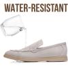 imageProject Cloud Mens Shoes 100 Genuine Leather with Memory Foam Insole Venetian Loafers for Men Footwear  Non Slip Moccasins Loafer Mens Casual Shoes MarkLight Grey Suede