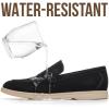 imageProject Cloud Mens Shoes 100 Genuine Leather with Memory Foam Insole Venetian Loafers for Men Footwear  Non Slip Moccasins Loafer Mens Casual Shoes MarkBlack Suede