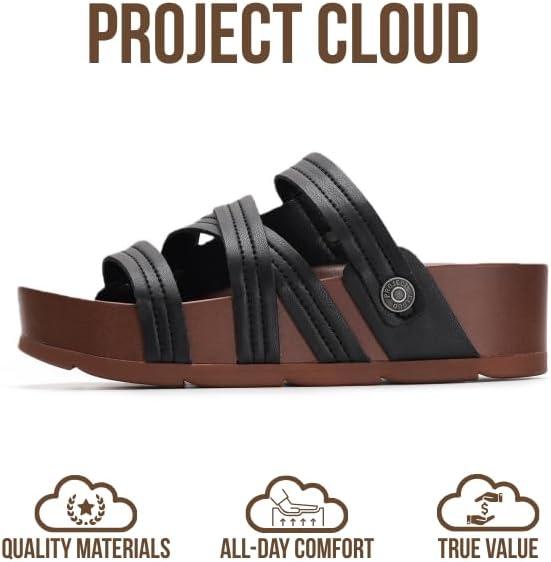 imageProject Cloud Wedge Platform Sandals Women  Comfortable Soft Insole and Lightweight Beach Strappy Sandals with Durable Nonslip Wedge Sandals for Women Footwear PasadenaBlack