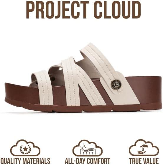 imageProject Cloud Wedge Platform Sandals Women  Comfortable Soft Insole and Lightweight Beach Strappy Sandals with Durable Nonslip Wedge Sandals for Women Footwear PasadenaNude