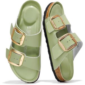 imageProject Cloud Genuine Leather Flat Sandals for Women 2026 Comfortable Beach Essentials Womens Sandals Memory Foam Vacation Essentials Slides for Women Footwear SantoriniPistachio