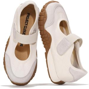 image:imageProject Cloud Girls Shoes  Memory Foam Insole Kids Shoes Girls Sneakers  Lightweight Mary Jane Flats amp NonSlip Comfortable Kids Sneakers Little DonnaWhite
