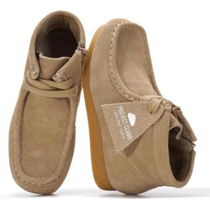 image:imageProject Cloud Kids Boots 100 Genuine Leather Chukka NonSlip Fall Shoes Girls Boots for Kids with Memory Foam Insole amp Gum Rubber Sole Boys amp Girls Shoes Kids WallybootWheat Suede