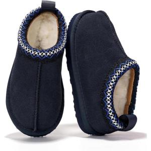 image:imageProject Cloud 100 Genuine Leather amp Australian Shearling Slippers for Kids  Memory Foam Fuzzy amp NonSlip Fluffy Slippers Girls Footwear amp Boys Footwear Kids Unisex ShoesNavy Suede
