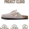 image:imageProject Cloud 100 Genuine Leather Clogs for Women Shoes  Memory Foam Insole NonSlip amp Natural Cork Footbed Arch Support Big Buckle Womens Clogs and Mules Footwear ManchesterGrey