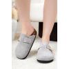 image:imageProject Cloud 100 Genuine Leather Clogs for Women Shoes  Memory Foam Insole NonSlip amp Natural Cork Footbed Arch Support Big Buckle Womens Clogs and Mules Footwear ManchesterGrey