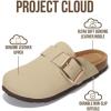 image:imageProject Cloud 100 Genuine Leather Clogs for Women Shoes  Memory Foam Insole NonSlip amp Natural Cork Footbed Arch Support Big Buckle Womens Clogs and Mules Footwear ManchesterNude