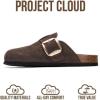 image:imageProject Cloud 100 Genuine Leather Clogs for Women Shoes  Memory Foam Insole NonSlip amp Natural Cork Footbed Arch Support Big Buckle Womens Clogs and Mules Footwear ManchesterChoco Brown Suede
